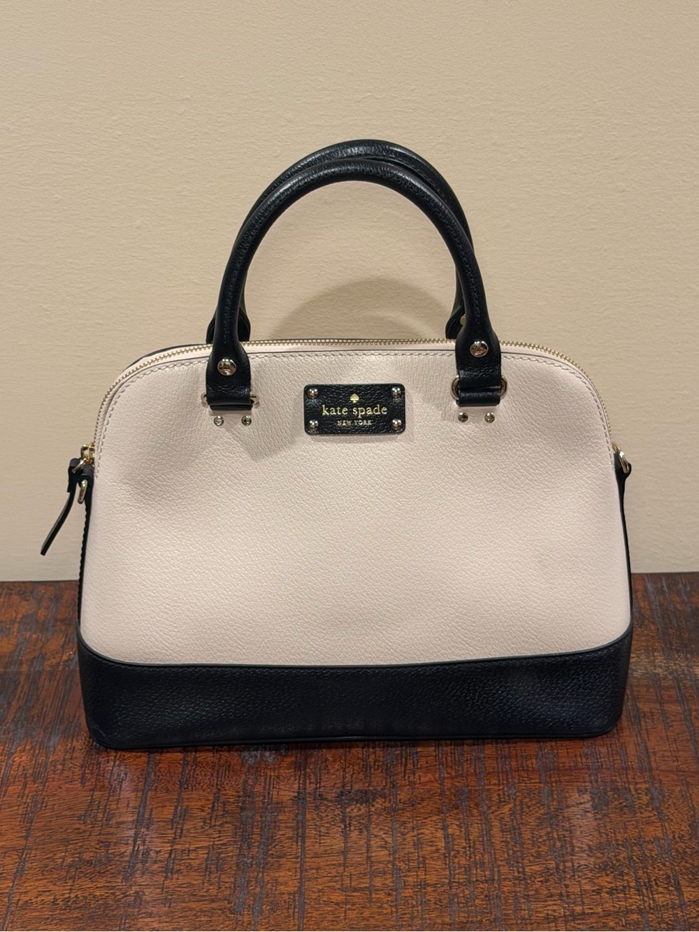 Kate Spade Black & Cream Dome Handbag